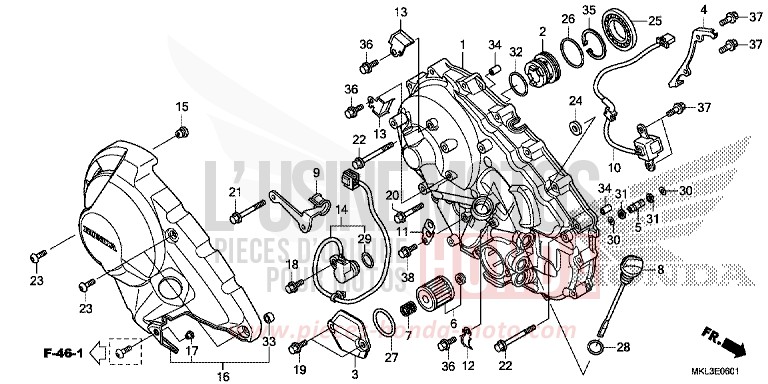 PANNEAU CARTER-MOTEUR D. (NC750XD) de NC750X DCT MAT BALLISTIC BLACK METALLIC (NHA86) 2019